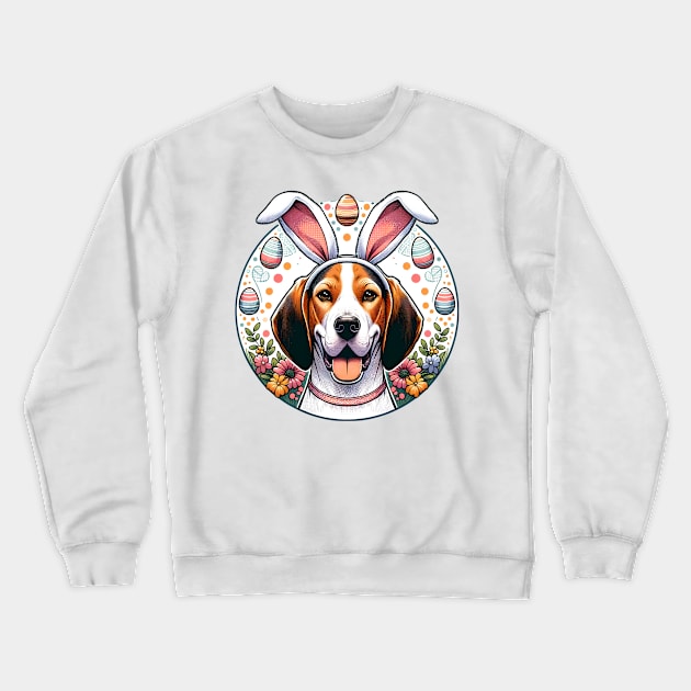 Treeing Walker Coonhound Enjoys Easter with Bunny Ears Crewneck Sweatshirt by ArtRUs